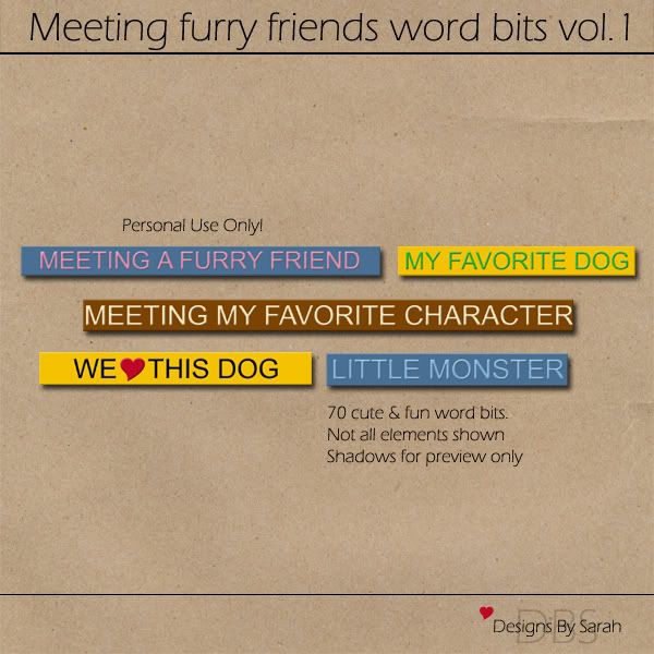 Designs By Sarah Meeting Furry Friends word bits (freebie)